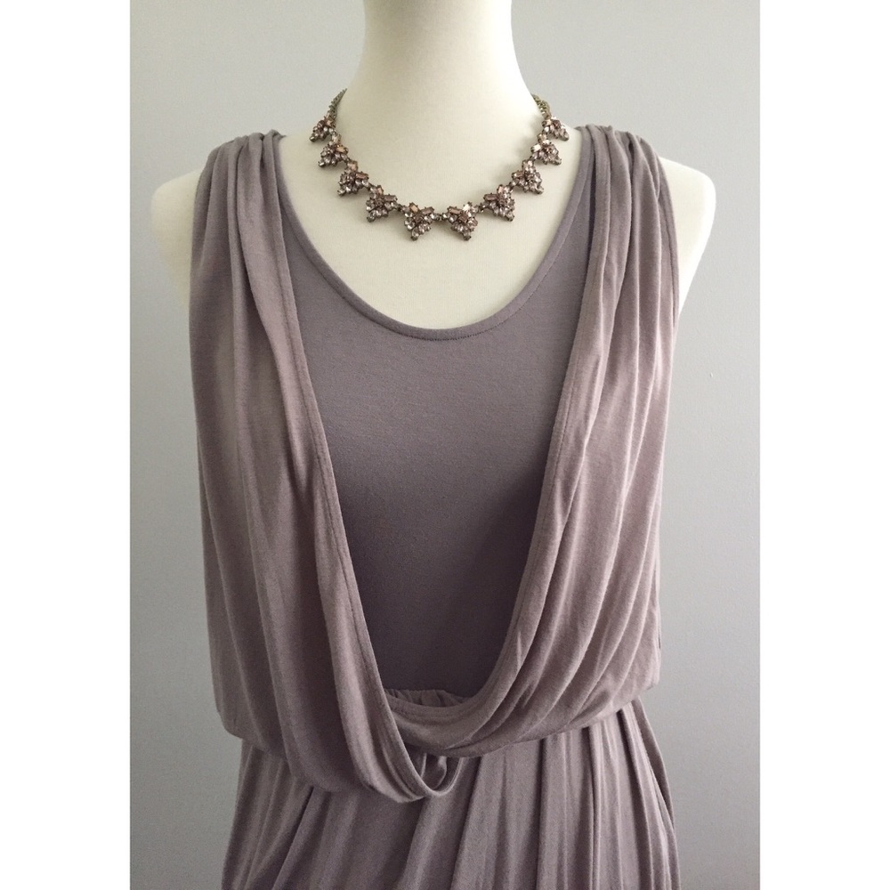 🌷S O L D 🌷Club Monaco Draped Taupe Grecian Dress - Picture 3 of 5